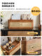 Solid wood rattan storage basket Japanese simple large-size office miscellaneous toys clothing and food storage box