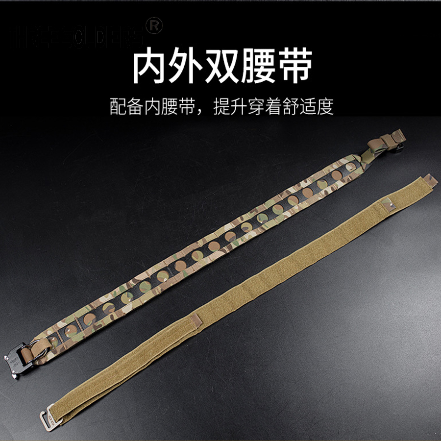 NYLON MENS WIDE DOUBLE LAYER MOLLE OUTER BELT OUTDOOR MOUNTAINEERING HIKING LOAD HANGING WAIST BAND