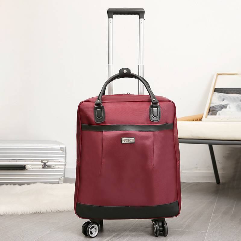 TROLLEY BAG FEMALE LARGE-CAPACITY CANVAS TRAVEL BAG NEW FASHION PORTABLE KOREAN SHORT-DISTANCE SMALL BUSINESS STORAGE LUGGAGE BAG
