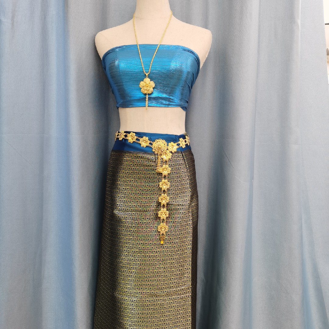 XISHUANGBANNA JU JINGYI INTERNET CELEBRITY STAR THE SAME DAI FIVE-PIECE SET OF WOMENS CLOTHING DAI THAI NATIONAL COSTUME AND JIEZHUANG NIGHT MARKET