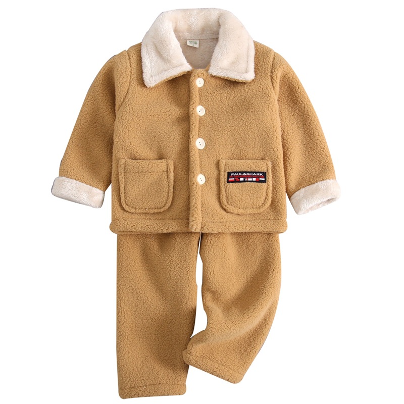 AUTUMN AND WINTER CHILDRENS FLANNEL MENS AND WOMENS PAJAMAS 1-9 YEARS OLD 2 THICKENED 3 BABY 5 LOUNGEWEAR 7 SETS