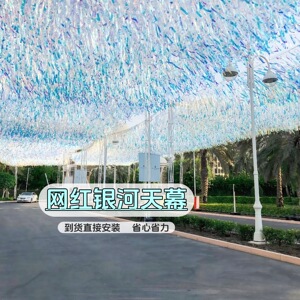 Colorful Tassel Laser Rain Curtain, Internet-Famous Galaxy Ceiling Decoration, Wind-Swept Gauze Curtain for Scenic Spots