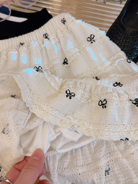 女童蝴蝶结蕾丝蛋糕裙夏季新款儿童洋气百搭宝宝短裙a字半身裙 — 3
