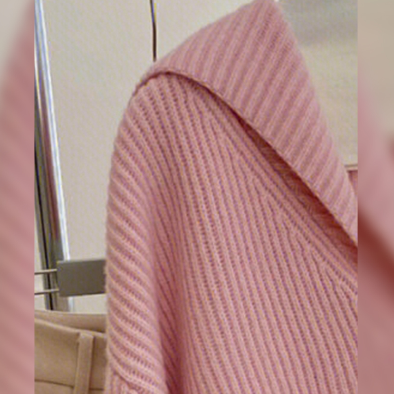 PINK V-NECK HOODED SWEATER JACKET WOMENS AUTUMN AND WINTER ADVANCED SENSE LAZY WIND SOFT GLUTINOUS MILK WHIRRING KNITTED CARDIGAN TOP