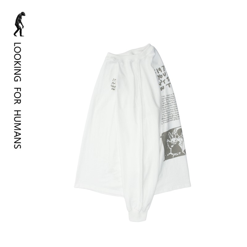 [LOOKING FOR HUMANS] WONDERFUL ADVENTURES AUTUMN NEW AMERICAN TREND FASHION LONG SLEEVE LOOSE MEN AND WOMEN