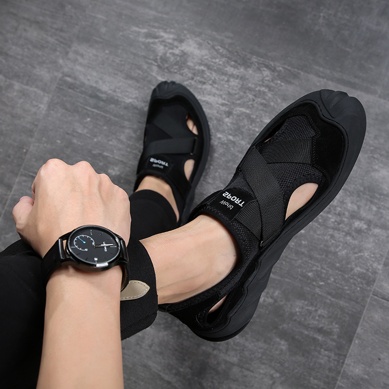 MENS SHOES 2024 NEW MENS CASUAL SANDALS TRENDY BEACH SHOES SUMMER WEAR BAOTOU VIETNAM BREATHABLE DRIVING SHOES