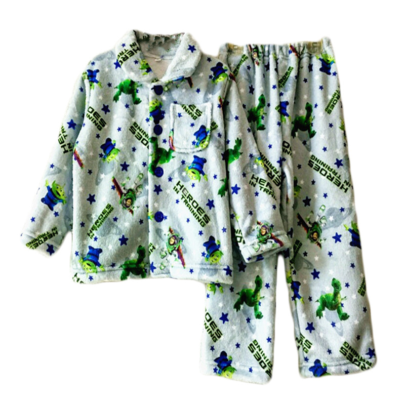 NEW KIDS FLANNEL PAJAMA SET BOY MONSTER COLLEGE CARTOON OPEN BODY LOUNGEWEAR CASUAL AIR CONDITIONED WEAR