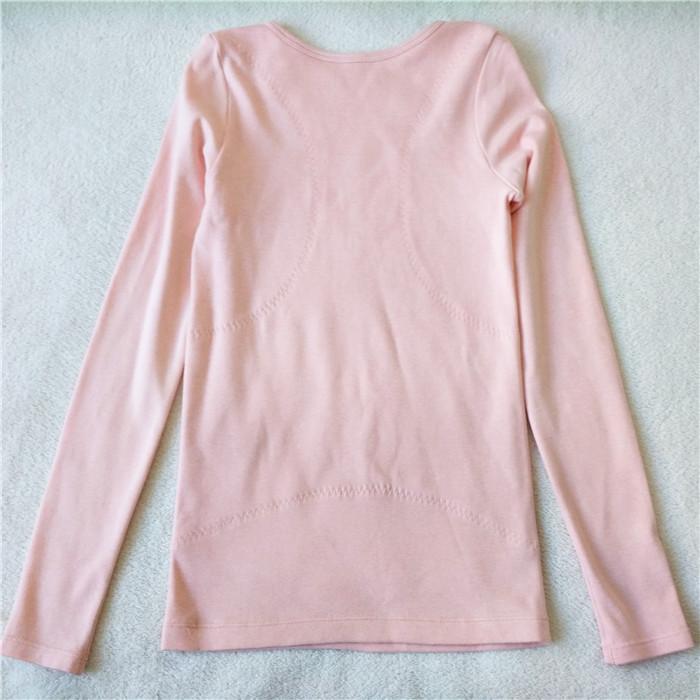 WOMENS DOUBLE THERMAL UNDERWEAR LACE LACE ROUND NECK LONG SLEEVE HEATING FIBER TOP BASE AUTUMN CLOTHES AUTUMN CLOTHES AUTUMN AND WINTER