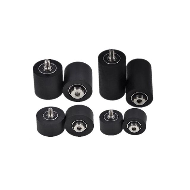 MSM polyurethane rubber-encapsulated bearings stainless steel screw rubber wheel guide wheel high wear resistance imported PU silent roller