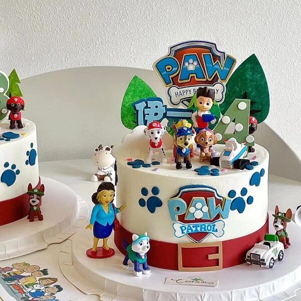 狗狗队长网红蛋糕装饰摆件卡通可爱儿童男孩狗狗生日烘焙装扮插件