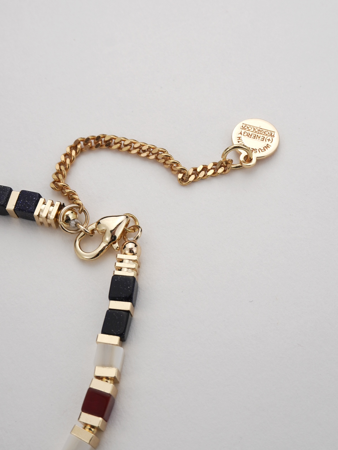 [낮과밤] 천연보석 사각구슬 목걸이 ?골드 [오리지널 디자인] ?니치·럭셔리 목걸이