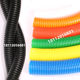 Red, orange, black, white, gray, yellow, green, blue plastic corrugated threading hose PE/PP flame retardant open threaded pipe customization