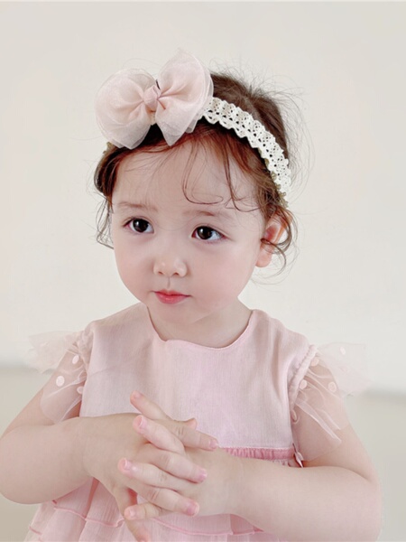 韩版夏季女宝宝蝴蝶结公主发饰婴幼儿超仙满月头花婴儿百天发带 — 3
