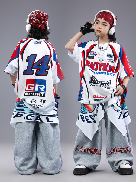 儿童街舞演出服嘻哈男童表演服hiphop架子鼓女童酷帅潮秋季舞蹈服 — 2