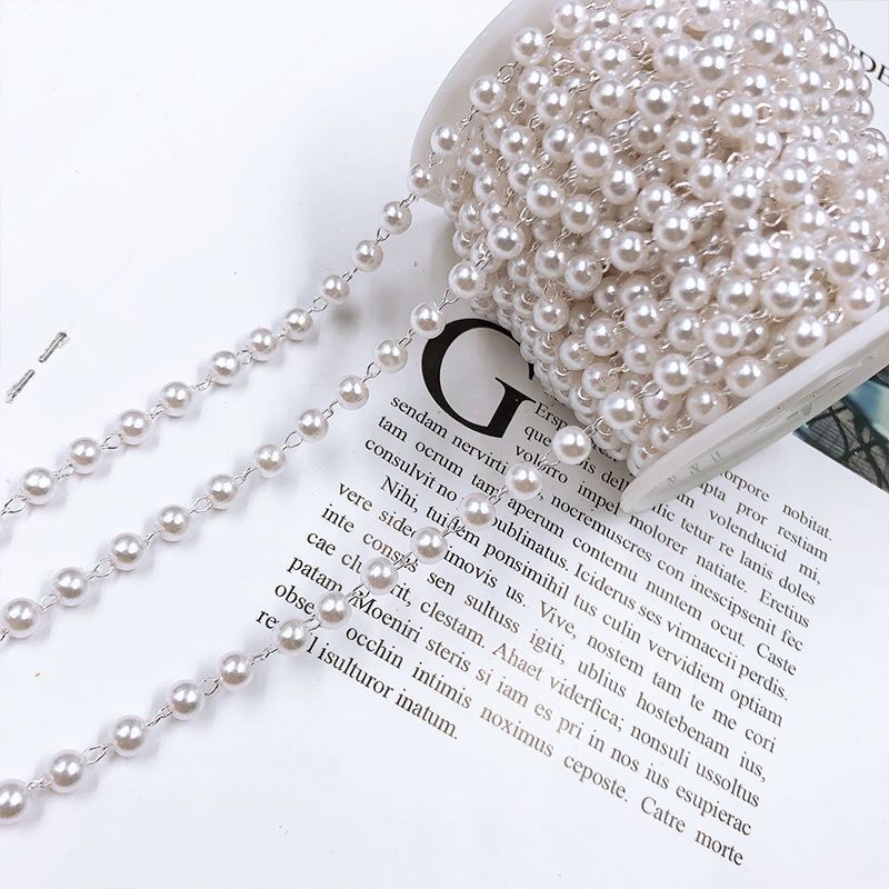 HIGH-GLOSS PEARL CHAIN COPPER CHAIN DIY HANDMADE ANTIQUE STYLE HANFU STEP HAIRPIN HAIRPIN HAIR ORNAMENT MATERIAL JEWELRY ACCESSORIES
