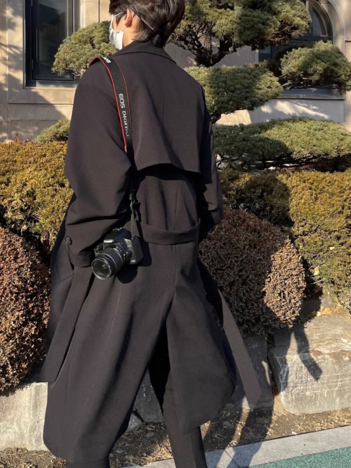 BRITISH TRENCH COAT MENS SPRING AND AUTUMN THIN KOREAN STYLE TRENDY CAPE CAPE HANDSOME HIGH-END COAT MID-LENGTH
