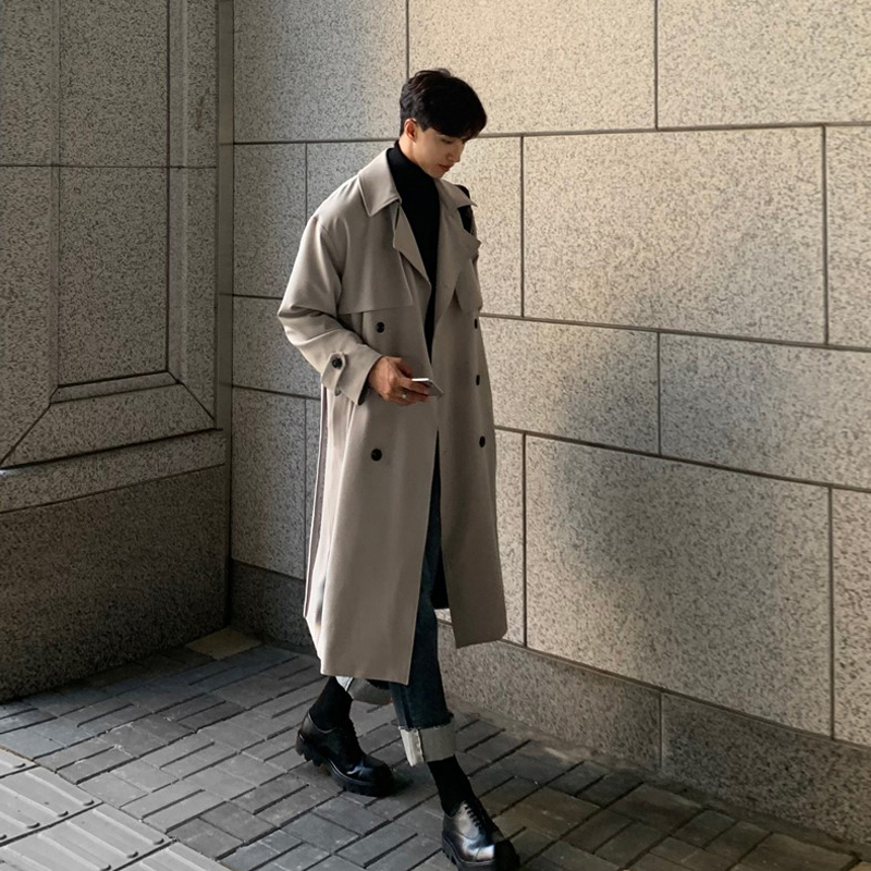 JAPANESE WINDBREAKER COAT MENS 2022 NEW SPRING AND AUTUMN HIGH-END DESIGN SENSE NICHE COAT MID-LENGTH IS POPULAR THIS YEAR