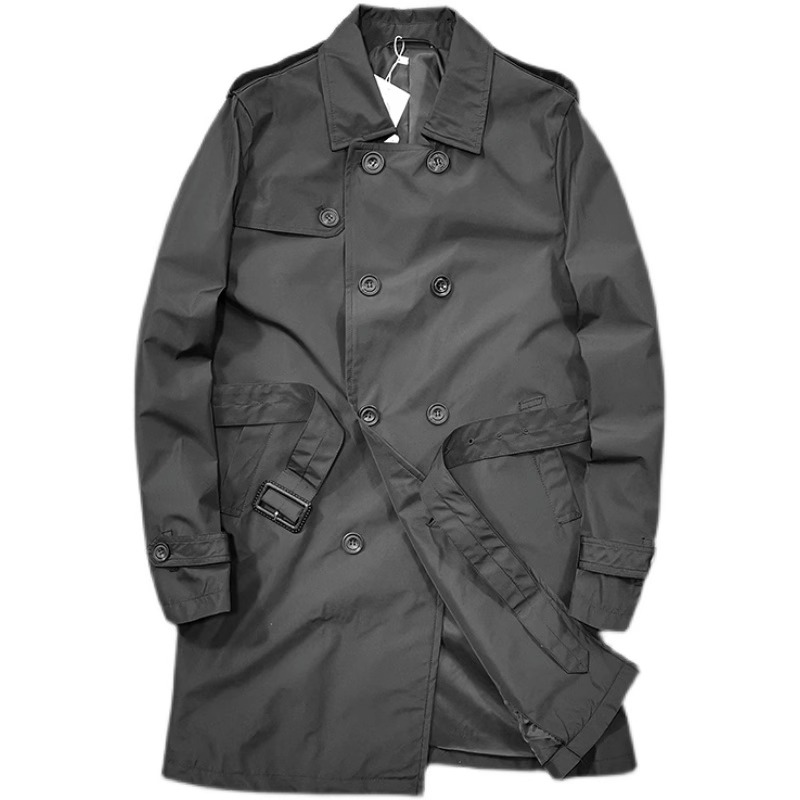 SUZHOU STYLE KHAKI DOUBLE-BREASTED TRENCH COAT MENS SPRING AND AUTUMN WINTER 2024 NEW GERMAN ARMY WINTER COAT MID-LENGTH