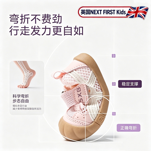 英国女宝凉鞋2岁2026夏季新款女童软底男童宝宝网面运动鞋机能鞋 — 3