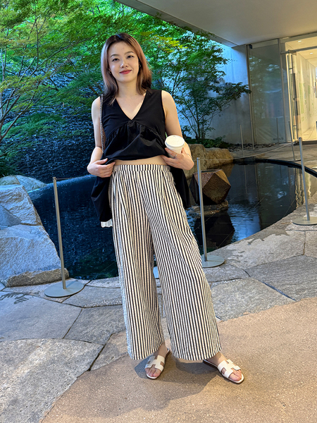 孕妇裤外穿无托腹裤子夏季孕妇装阔腿裤V领娃娃衫套装春夏小个子
