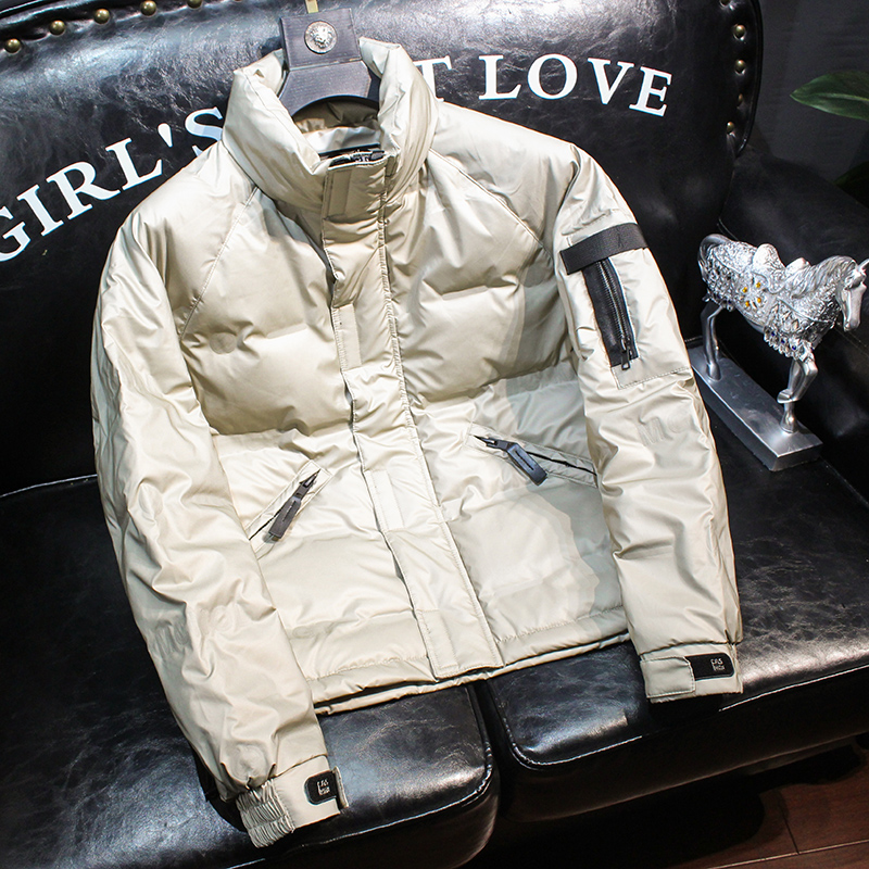 DOWN JACKET MENS NEW WINTER JACKET MENS CASUAL HANDSOME FASHION BRAND SHORT DOWN JACKET HIGH NECK TOP MEN
