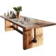 American retro solid wood conference table rectangular log office open chair table industrial style negotiation reception workbench