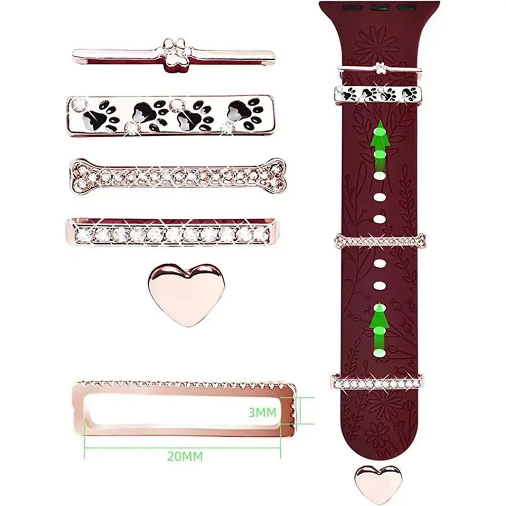 SHINY METAL CHARMS WATCH BAND DECORATIVE RING FOR APPLE DIAM