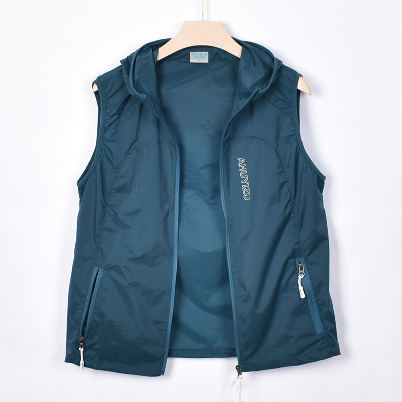 NEW MENS ULTRA-THIN BREATHABLE VEST FOR SUMMER QUICK-DRYING HOODED BONNET SUN PROTECTION CARDIGAN FOR OUTDOOR SPORTS FASHION AND SHOULDERS