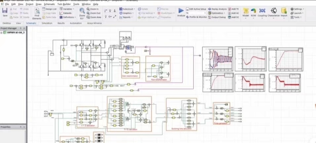 주 회로와 제어 알고리즘 벡터 SVPWM을 결합한 SIMPLORER 및 MAXWELL 모터 조인트 시뮬레이션