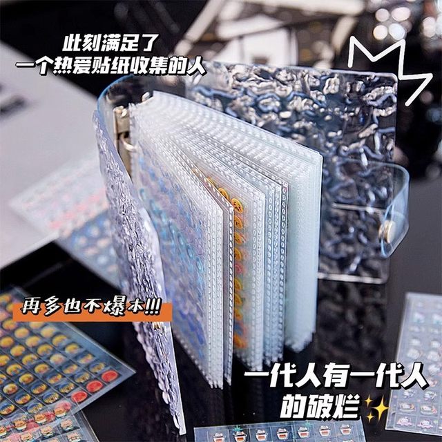 迷你小鼻嘎贴纸书女孩儿童高颜值小比卡手账本水波纹收纳册卡通图案防水贴画mini小皮卡美甲指甲贴超多贴纸