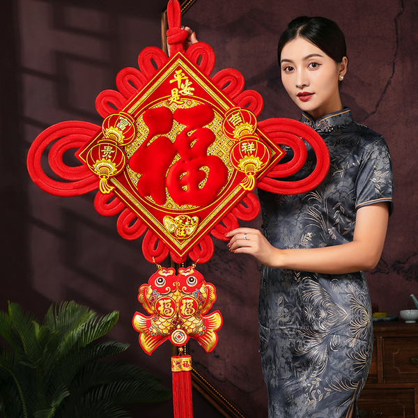 中国结福字挂件客厅大号2026新款玄关门对门高档吉祥结入户门挂饰