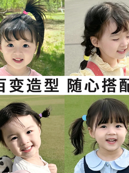 儿童头绳不伤发高弹力毛巾圈宝宝扎发皮筋发量少耐用头饰女童发圈 — 4