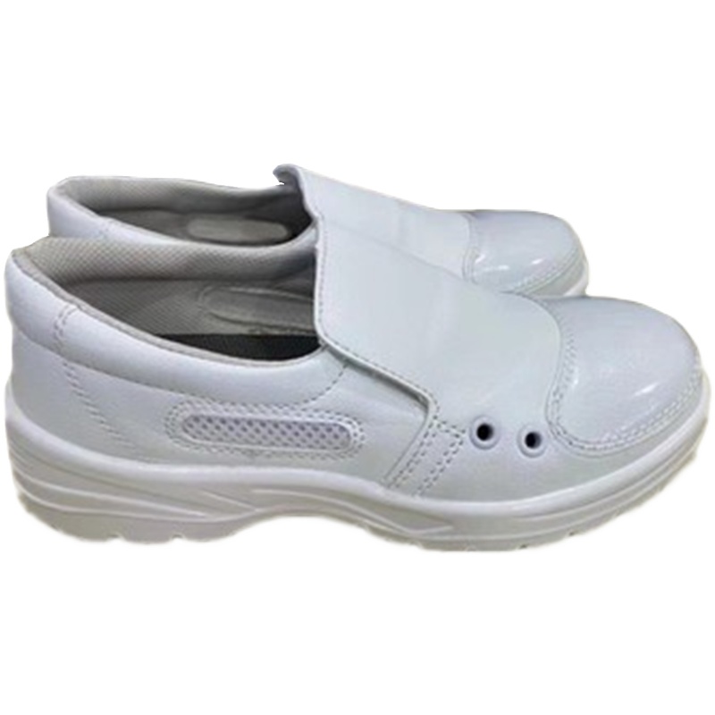 BREATHABLE ANTI-COLLISION ANTI-STATIC SAFETY SHOES STEEL TOE CAP DUST-FREE SAFETY SHOES WHITE LABOR PROTECTION LACES TRANSPARENT LEATHER SOFT GLASS