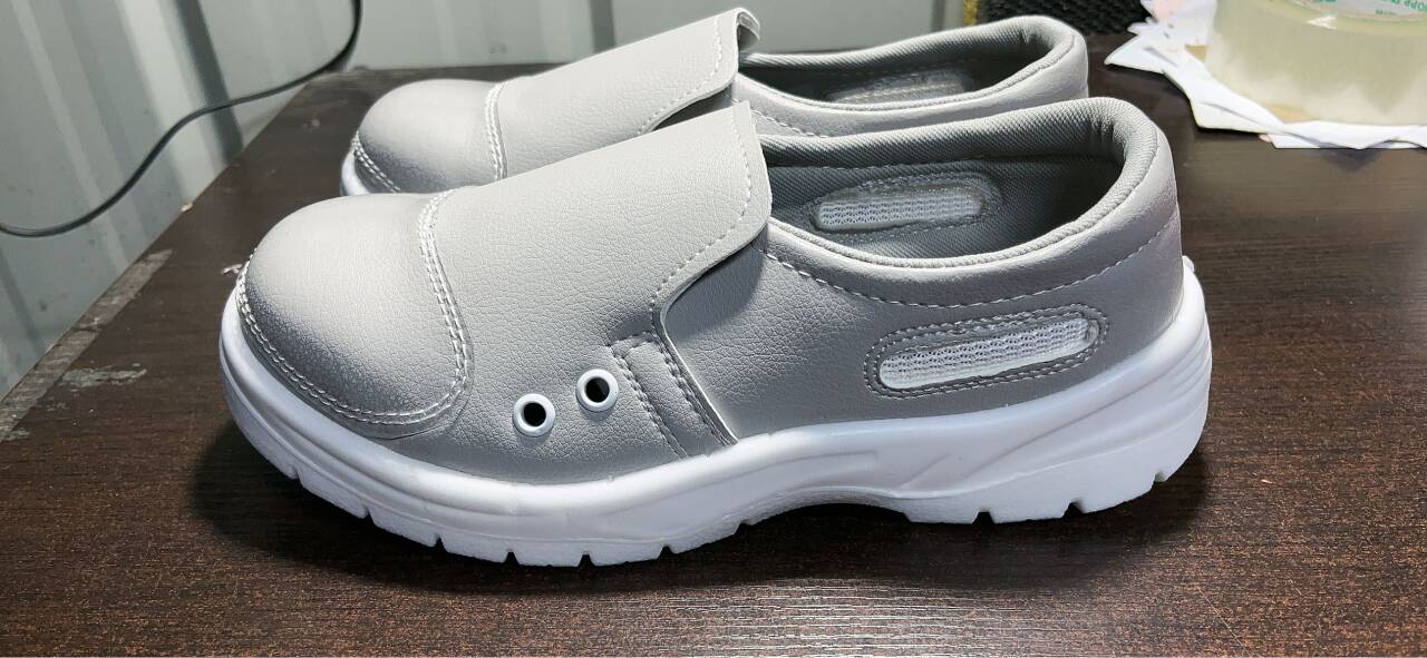 BREATHABLE ANTI-COLLISION ANTI-STATIC SAFETY SHOES STEEL TOE CAP DUST-FREE SAFETY SHOES WHITE LABOR PROTECTION LACES TRANSPARENT LEATHER SOFT GLASS