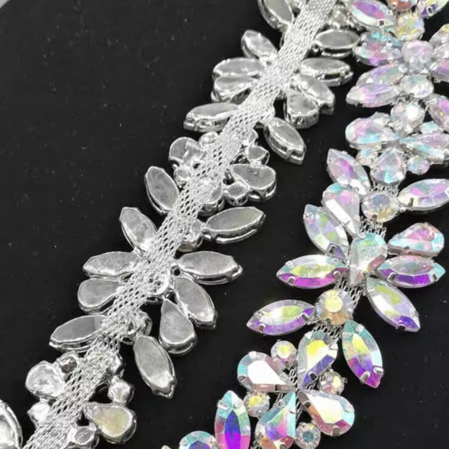 DIY FANCY RHINESTONES HAND-SEWN RHINESTONE CHAINS COLLARS EPAULETTES WAIST ACCESSORIES MARQUISE GRAB CHAINS CLOTHING ACCESSORIES ACCESSORIES