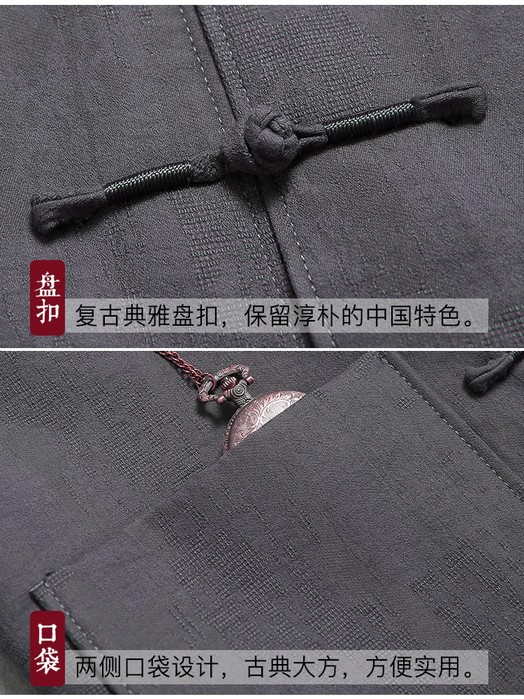 MIDDLE-AGED AND ELDERLY SPRING AND AUTUMN CLOTHES TANG COSTUME MENS LONG-SLEEVED JACKET DAD ZHONGSHAN SUIT FOR THE ELDERLY GRANDFATHER CLOTHES CHINESE STYLE SUIT