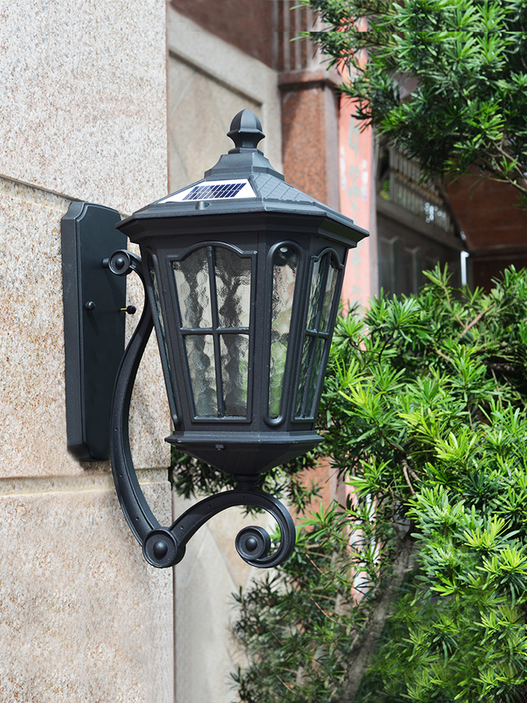야외 벽 램프 방수 정원 램프 발코니 문 계단 램프 유럽 복고풍 야외 태양 벽 램프