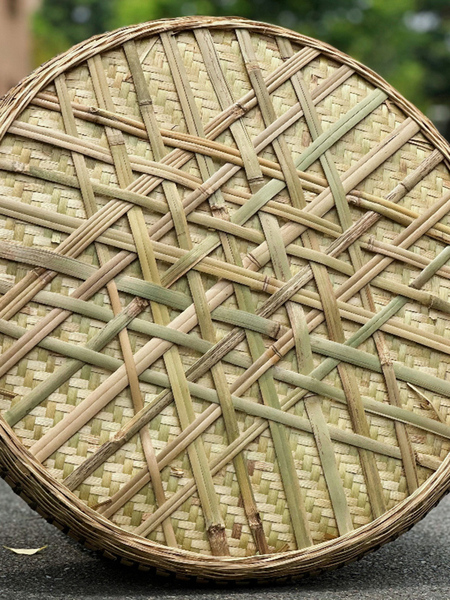 加固四川竹编圆簸箕竹匾竹筛无孔有孔簸箕手工家用晾晒干货大簸箕