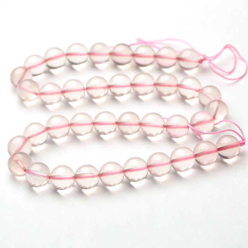NATURAL CRYSTAL MOZAMBIQUE PINK QUARTZ ICE POWDER CRYSTAL LOOSE BEADS SEMI-FINISHED LOOSE BEADS BEAD ACCESSORIES CAN BE MADE INTO 2 BRACELETS