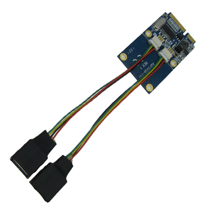 MINI PCI-E TO USB2.0 RISER CARD NOTEBOOK MINI PCIE EXPANSION DUAL-PORT USB2.0 INTERFACE