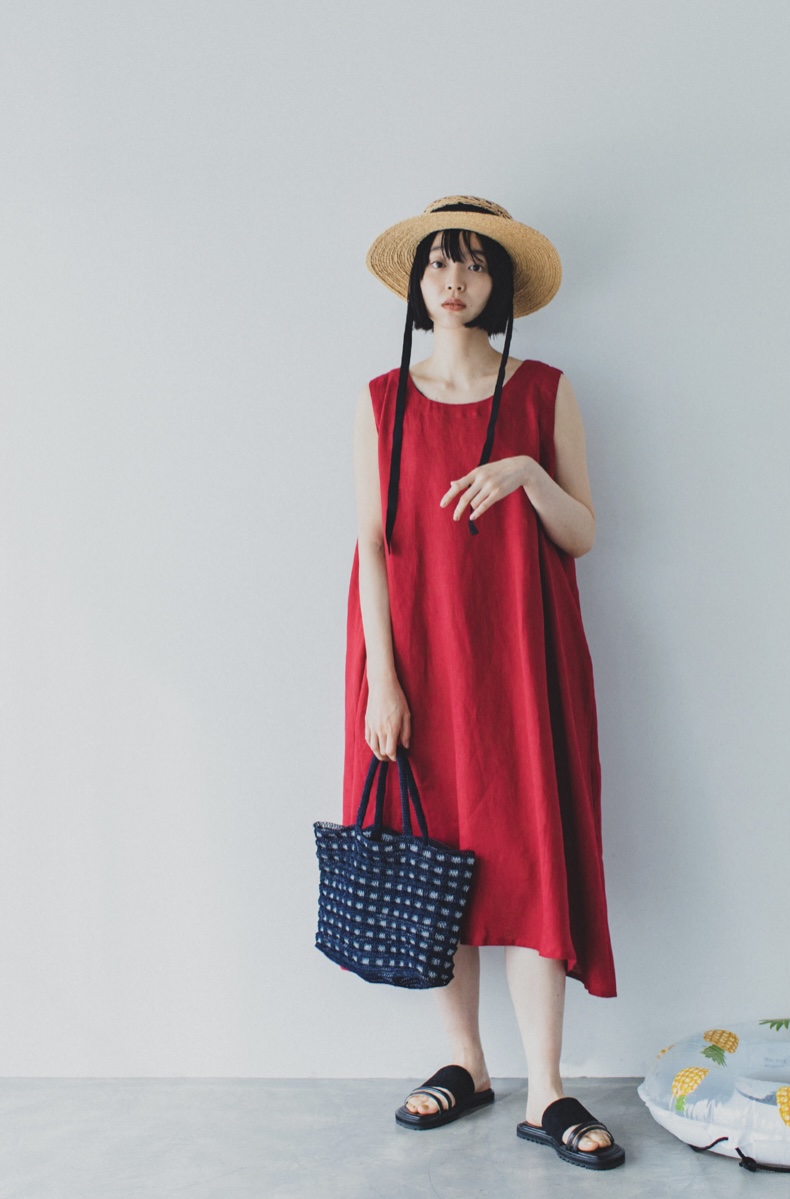 YOKOTA DARUMA|PLACORD PLASTIC WIRE PLAID TOTE BAG CROCHET MATERIAL PACKAGE NON-FINISHED PRODUCT
