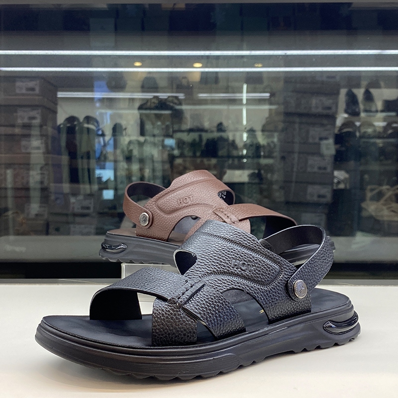 RED DRAGONFLY SANDALS MENS SHOES 2024 NEW LEATHER SANDALS DUAL-PURPOSE CASUAL BEACH SHOES MENS LX51833021W