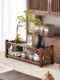Yili new Chinese-style solid wood desktop water view flower rack Bo ancient rack tea set storage tea room decoration tea table storage rack