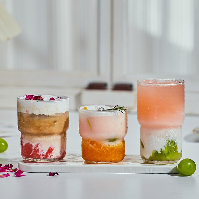 Taza de vidrio temperado a prueba de explosiones resistente a altas temperaturas, taza de agua de leche y café, taza de enjuague bucal de hotel de alta calidad, fabricación de patrones