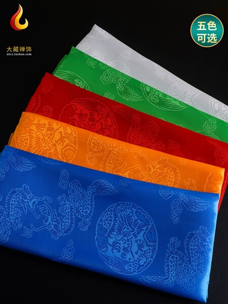 哈达西藏哈达藏族饰品民族用品蒙古族藏哈达批量发龙凤纹五色