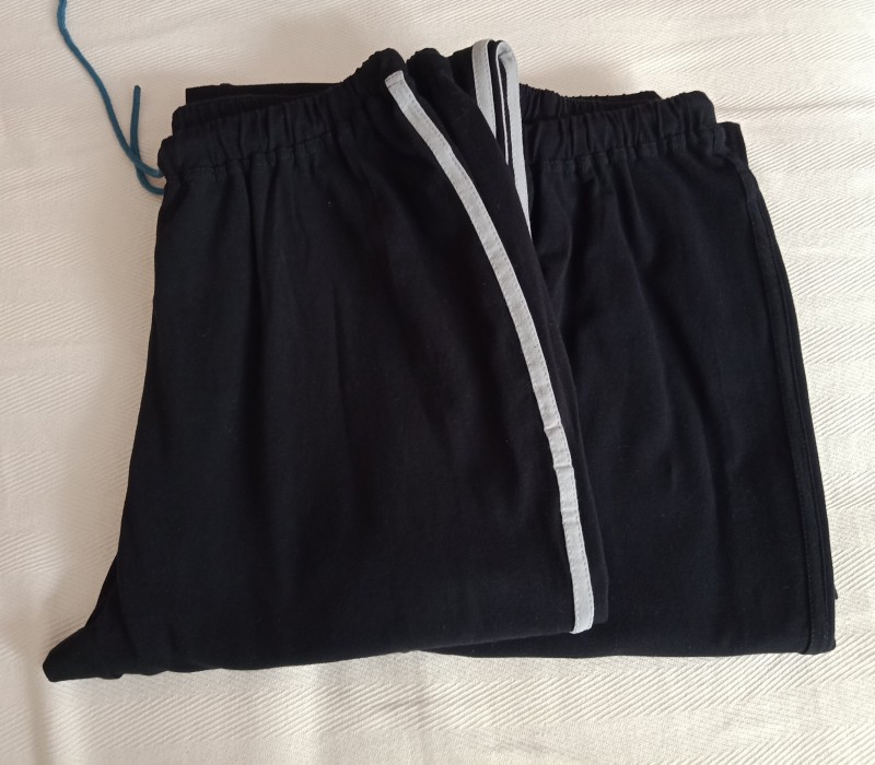 FOREIGN TRADE SINGLE PLUS FAT EXTRA LARGE SIZE EXTENDED LENGTH WOMENS PANTS HIGH-WAISTED COTTON SWEATPANTS SLIGHTLY HORNED THIN STRAIGHT PANTS 300+ POUNDS