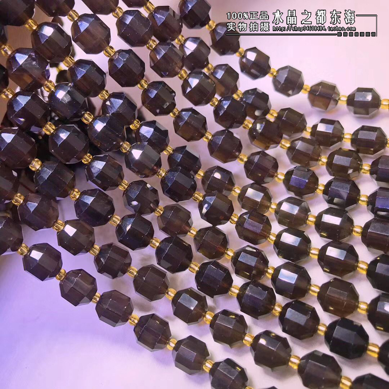 9X10MM 천연 차 크리스탈 위성 다이아몬드면 처리 된 랜턴면 처리 된 느슨한 비드 컷 코너 반제품 긴 체인