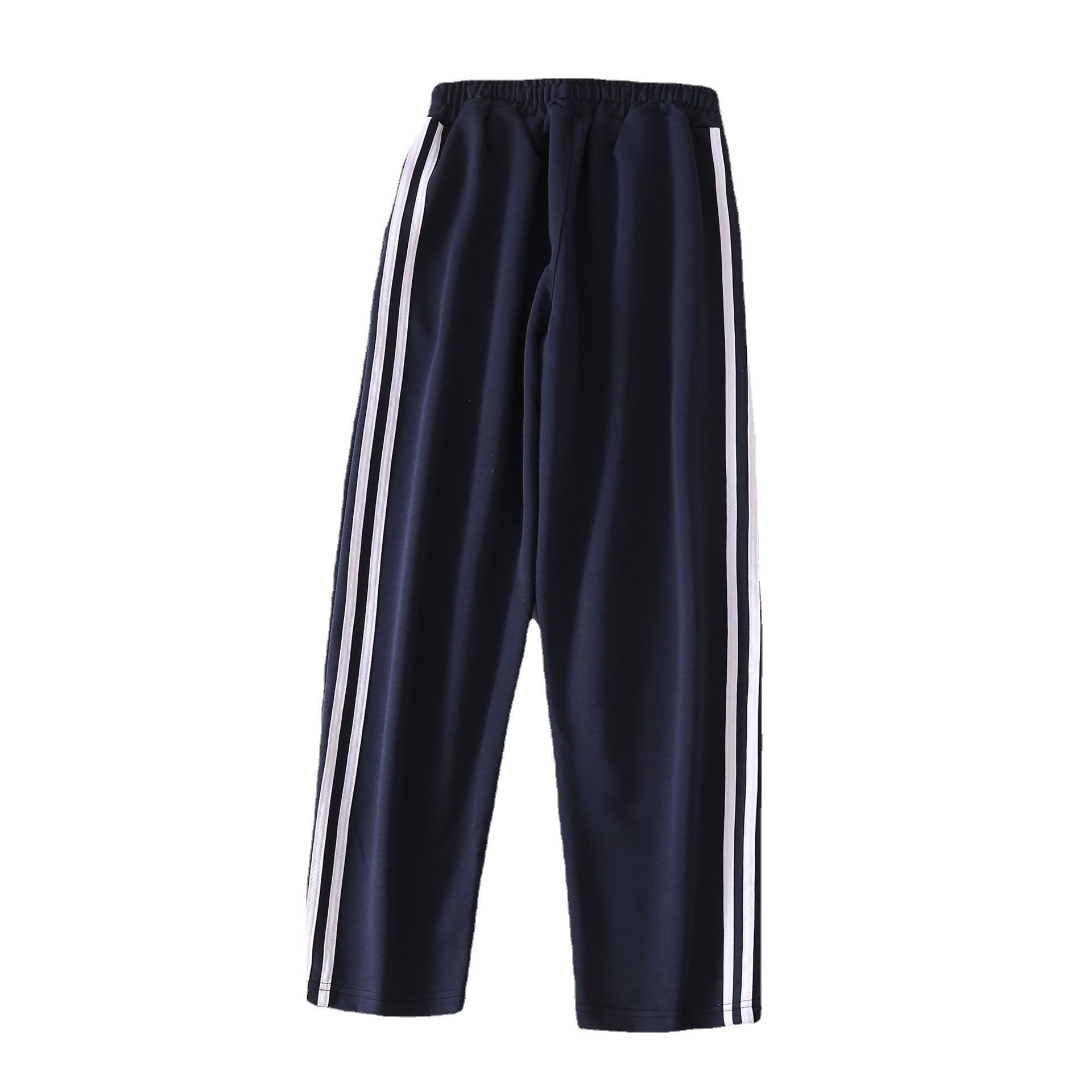 SPRING AND SUMMER COTTON SCHOOL UNIFORM PANTS FOR MALE AND FEMALE HIGH SCHOOL STUDENTS ONE BAR TWO BARS DARK BLUE SPORTS THIN BARS JUNIOR HIGH SCHOOL UNIFORM PANTS