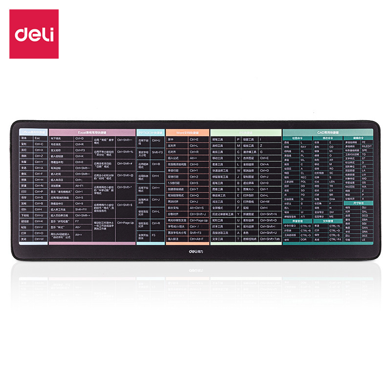 DELI 83004 LARGE MOUSE PAD THICKENED OFFICE SHORTCUT KEYS DAQUAN LARGE PS GRAPH FUNCTION DESKTOP KEYBOARD PAD