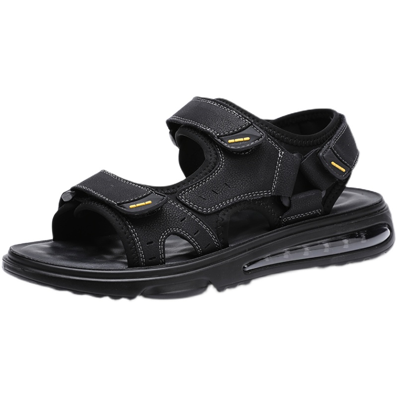 MENS SHOES 2024 NEW TRENDY MENS SANDALS MENS SUMMER LEATHER SOFT-SOLED SANDALS FOR WEARING CASUAL BEACH SHOES MEN